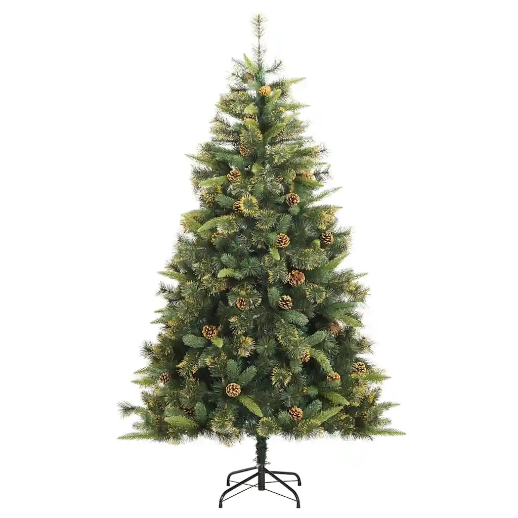 Albero di Natale artificiale pieghevole con coni Verde 240 cm 3395113