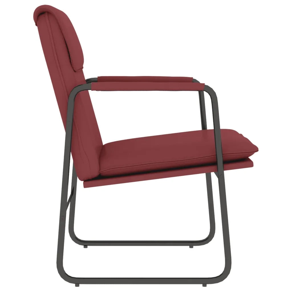 Sedia Lounge Rosso Vino 55x64x80 cm in Similpelle