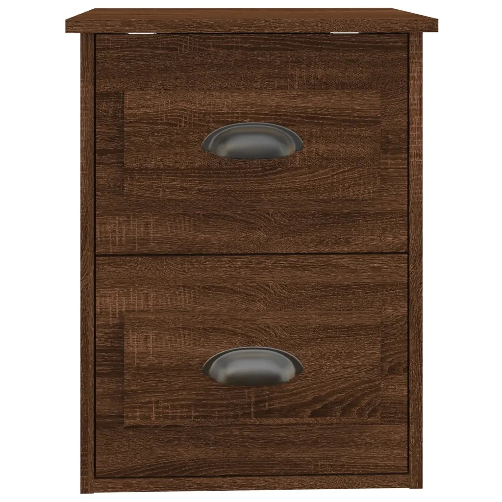 Comodino | Armadio da Notte | Mobiletto da notte a Parete Rovere Marrone 41,5x36x53 cm