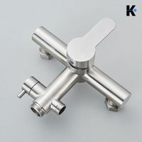 JANA | Set pioggia premium in acciaio inox spazzolato | Miscelatore doccia di design | Miscelatore doccia completo di doccetta