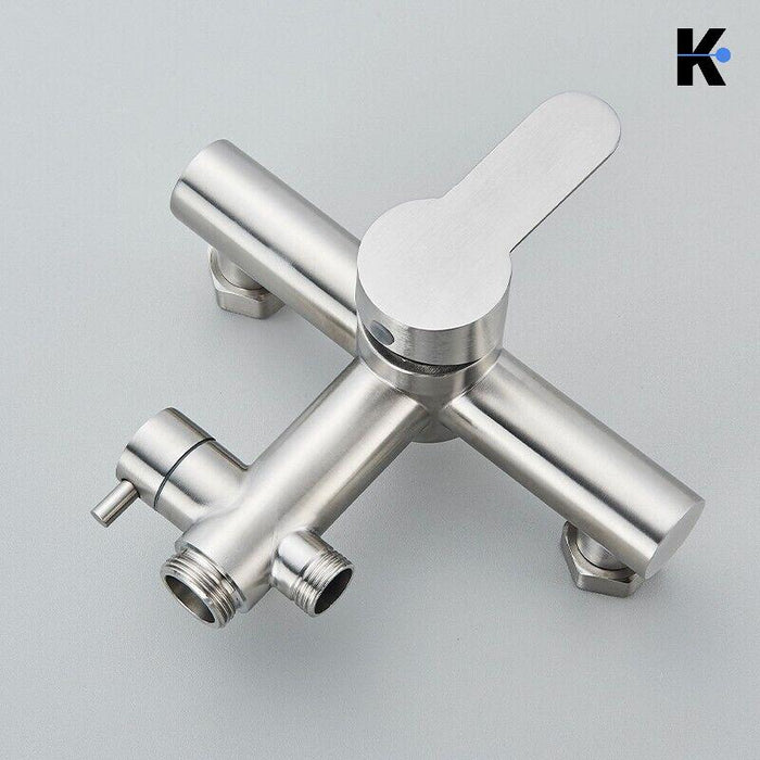 JANA | Set pioggia premium in acciaio inox spazzolato | Miscelatore doccia di design | Miscelatore doccia completo di doccetta