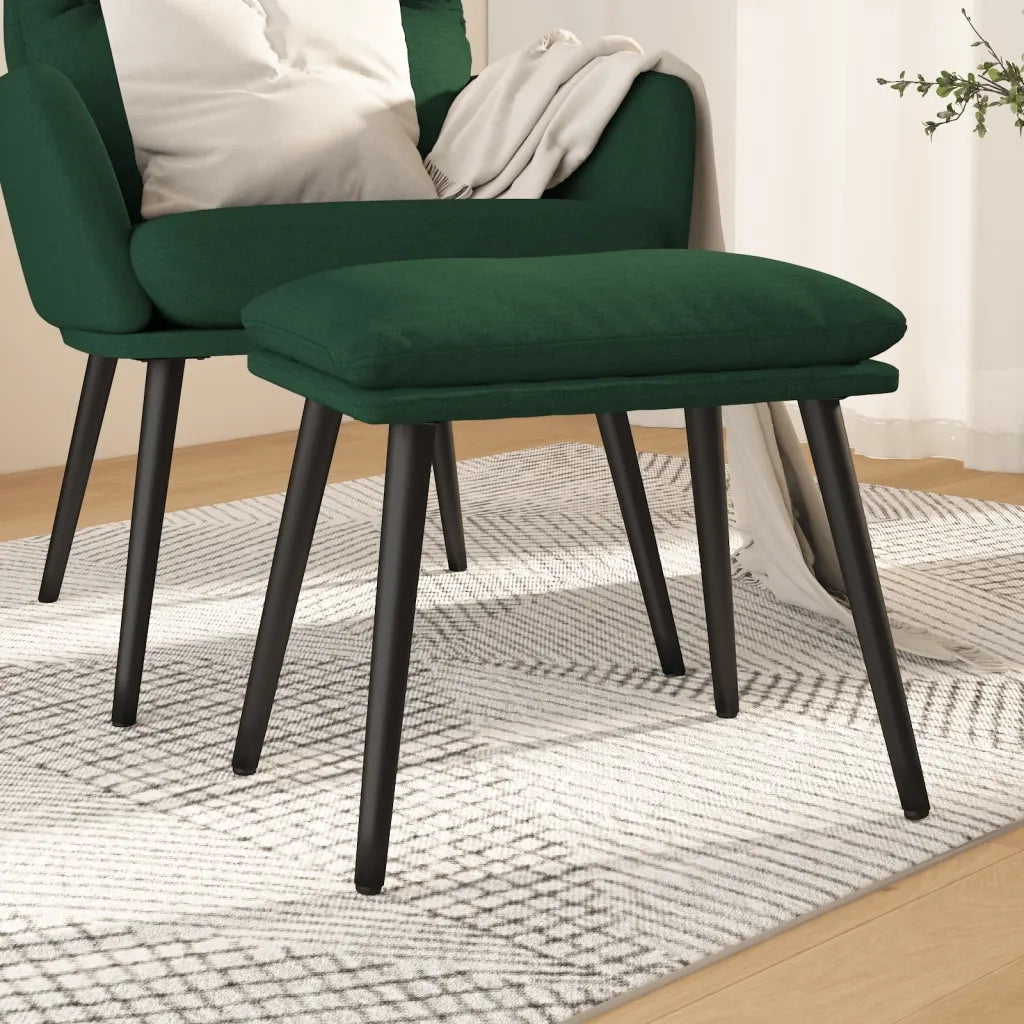 Poggiapiedi Verde Scuro 45x29,5x35 cm in Tessuto 341498