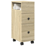 vidaXL Mobile da Bagno Stretto con Ruote Rovere Sonoma in Truciolato