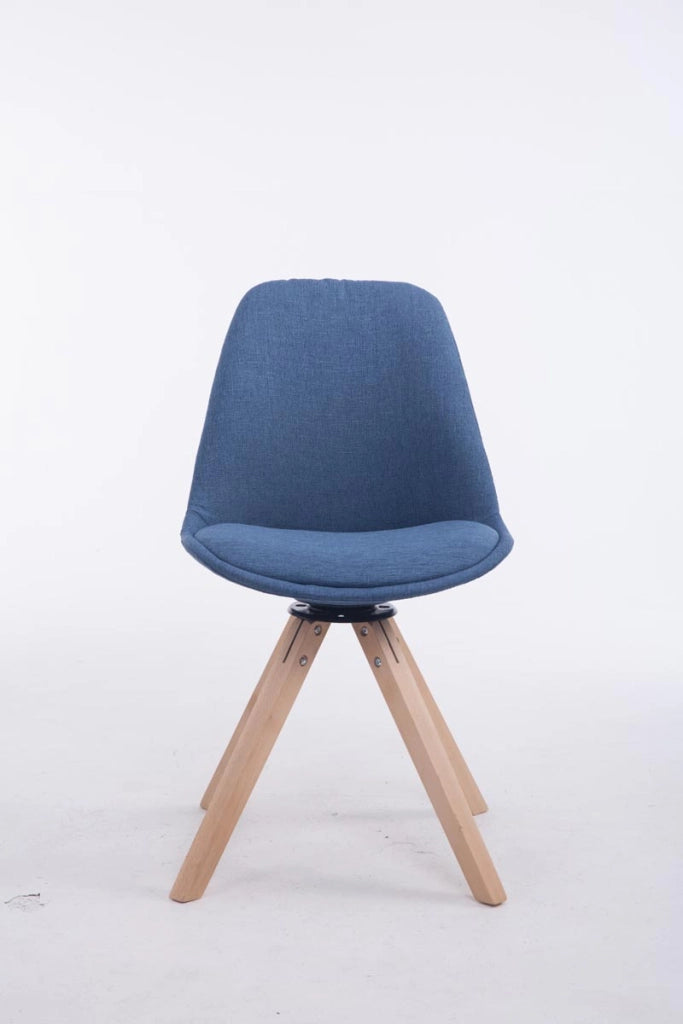 Sedia ospite Troyes Girevole Tessuto Quadrato blu,natura