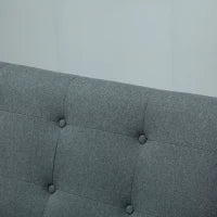 Divano 2 Posti Stile Scandinavo con Braccioli, Piedi in Legno, 115l x 66,5P x 73H cm, Grigio