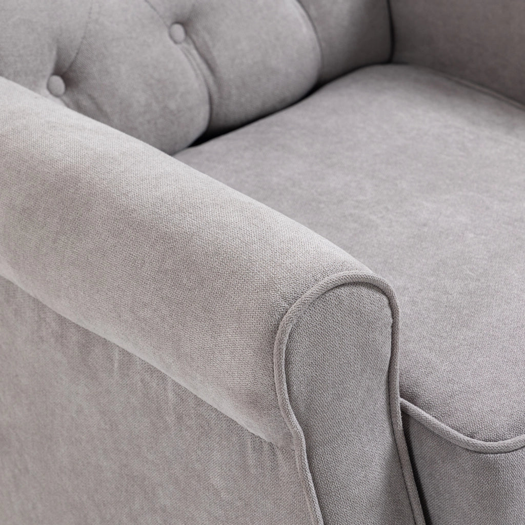 Poltrona Relax con Cuscino e Poggiapiedi ¨C Zephmum ¨C Grigio, Tessuto, Legno