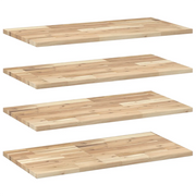 4 pz Mensole da Parete | Scaffali a Parete | Ripiano a parete 100x40x2 cm Legno Acacia Non Trattato