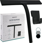 Douchewisser 23 cm con supporto - Asciugamani per doccia in silicone - Accessori per la doccia - Asciugamani per doccia con supporto - Asciugamani per doccia, vetro e specchio - Asciugamani per doccia per cabina - Nero