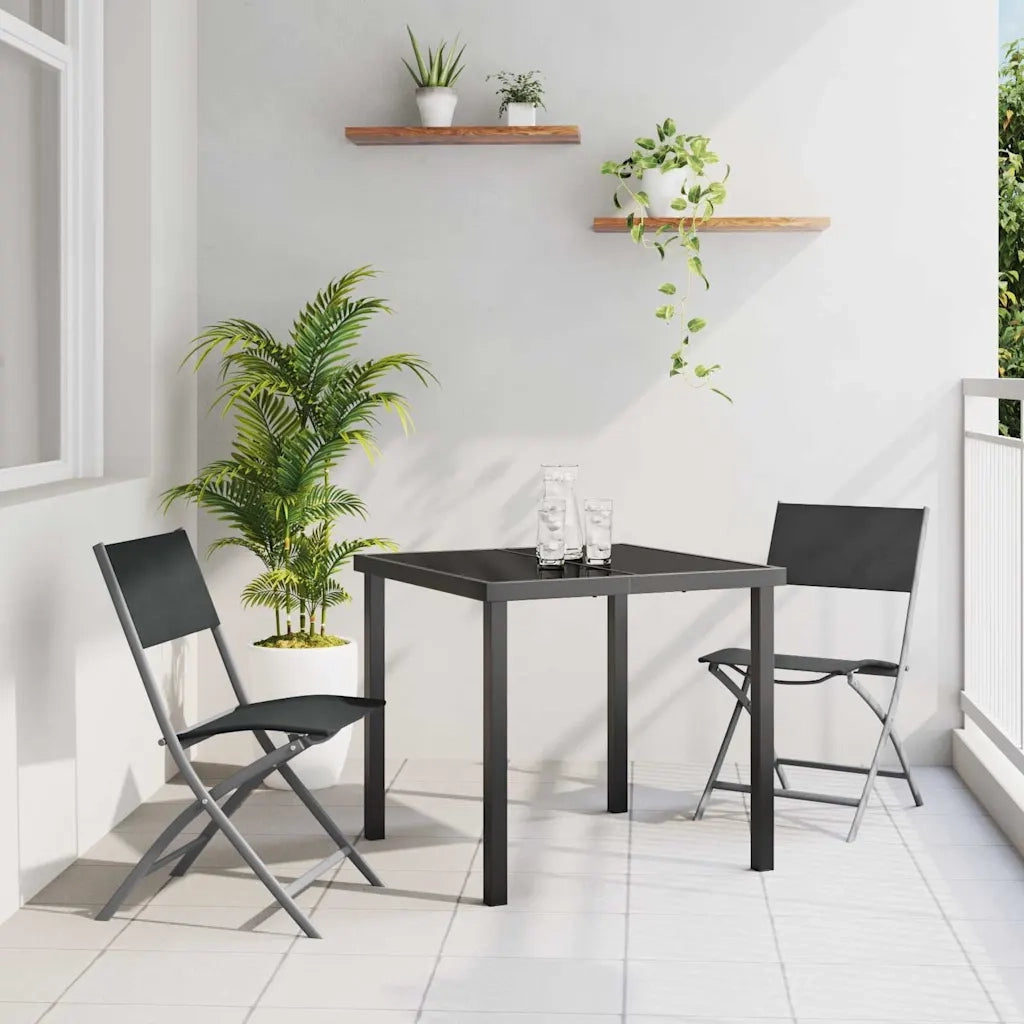 Set da Pranzo per Giardino 3 pcs Nero 3379373