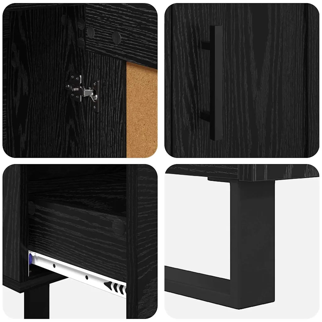 Credenza Rovere Nero 69,5 x 31 x 115 cm Legno multistrato 882588