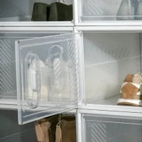 Mobile Scarpiera Modulare Salvaspazio, 18 Cubi 28x36x21 cm in Plastica PP, Bianco