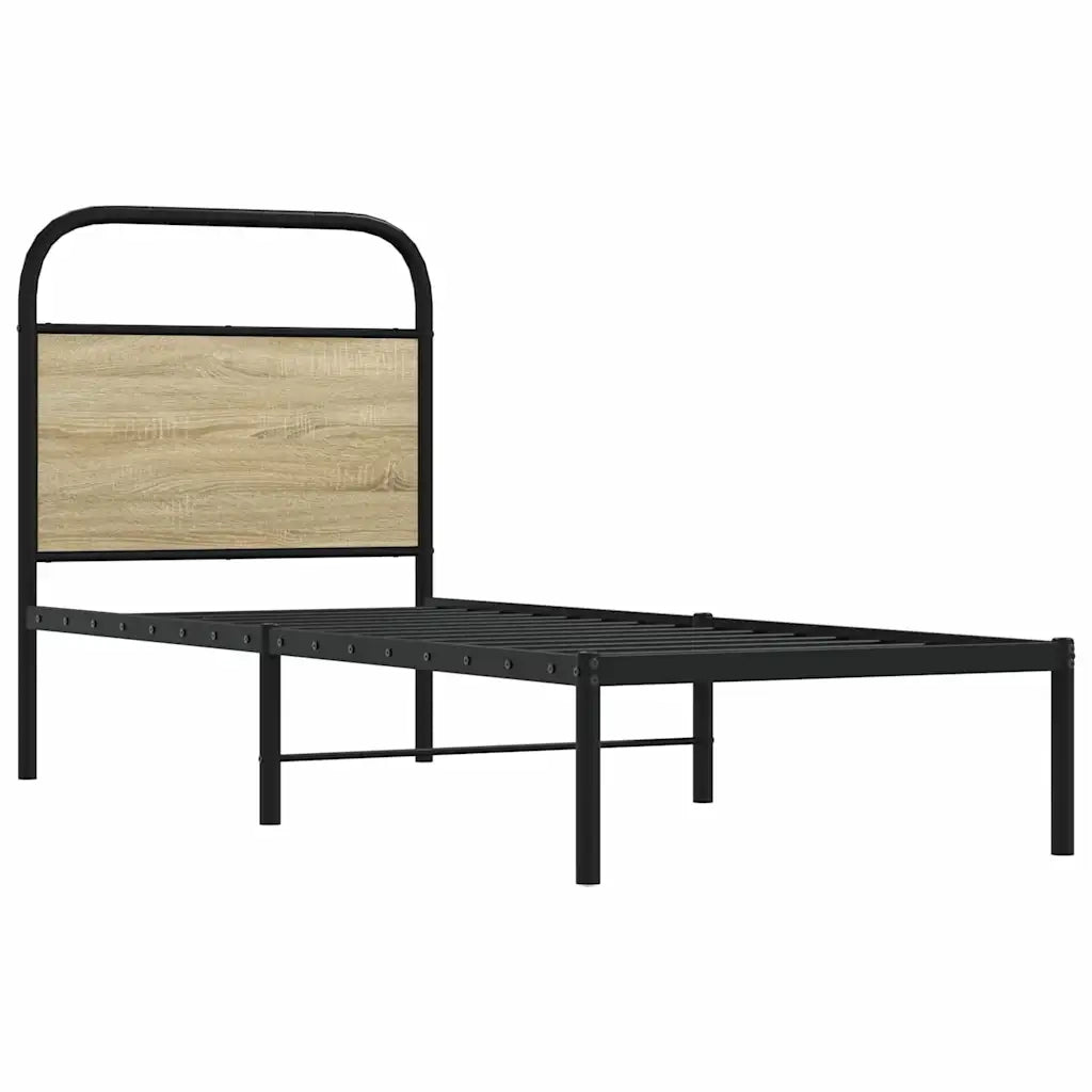 Testiera-Testata-Testiera Decorativa Rovere Sonoma 75 cm in Acciaio e Legno Multistrato