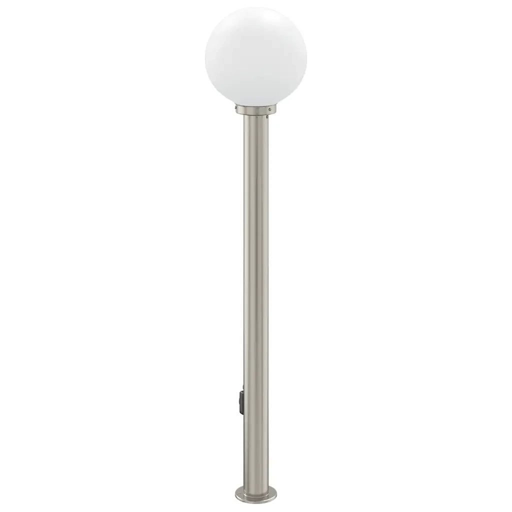Lampada a paletto con presa elettrica 120 cm Acciaio Inox IP44 4006105