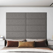 Testiera da Parete 12 pcs Grigio chiaro 90 x 30 cm Tessuto 4008367