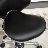 Sgabello a rotelle sgabello da lavoro con altezza regolabile 44-56 cm e schienale, girevole 360°, nero