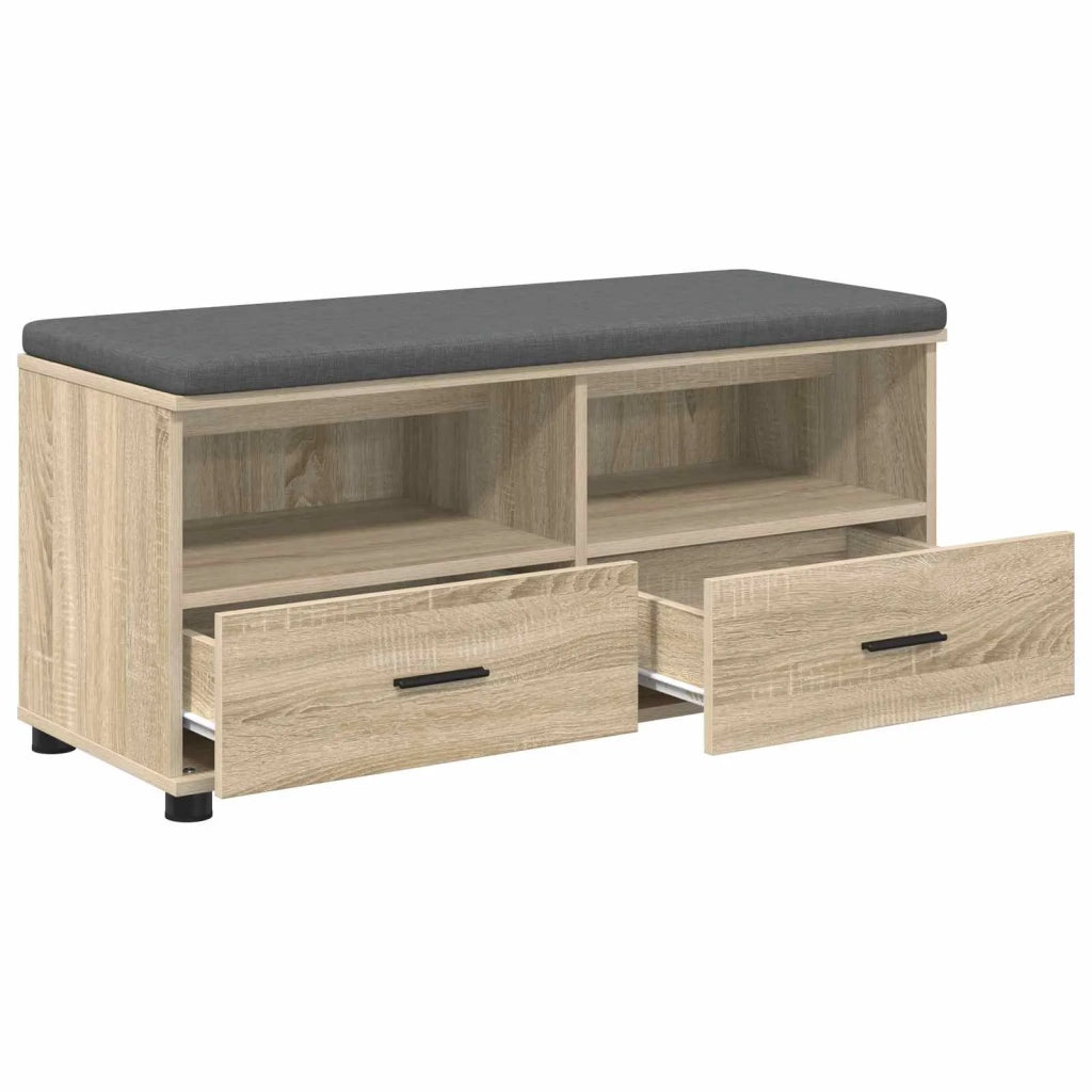 Panca per ingresso con cuscino Rovere Sonoma 100 x 38 x 46 cm