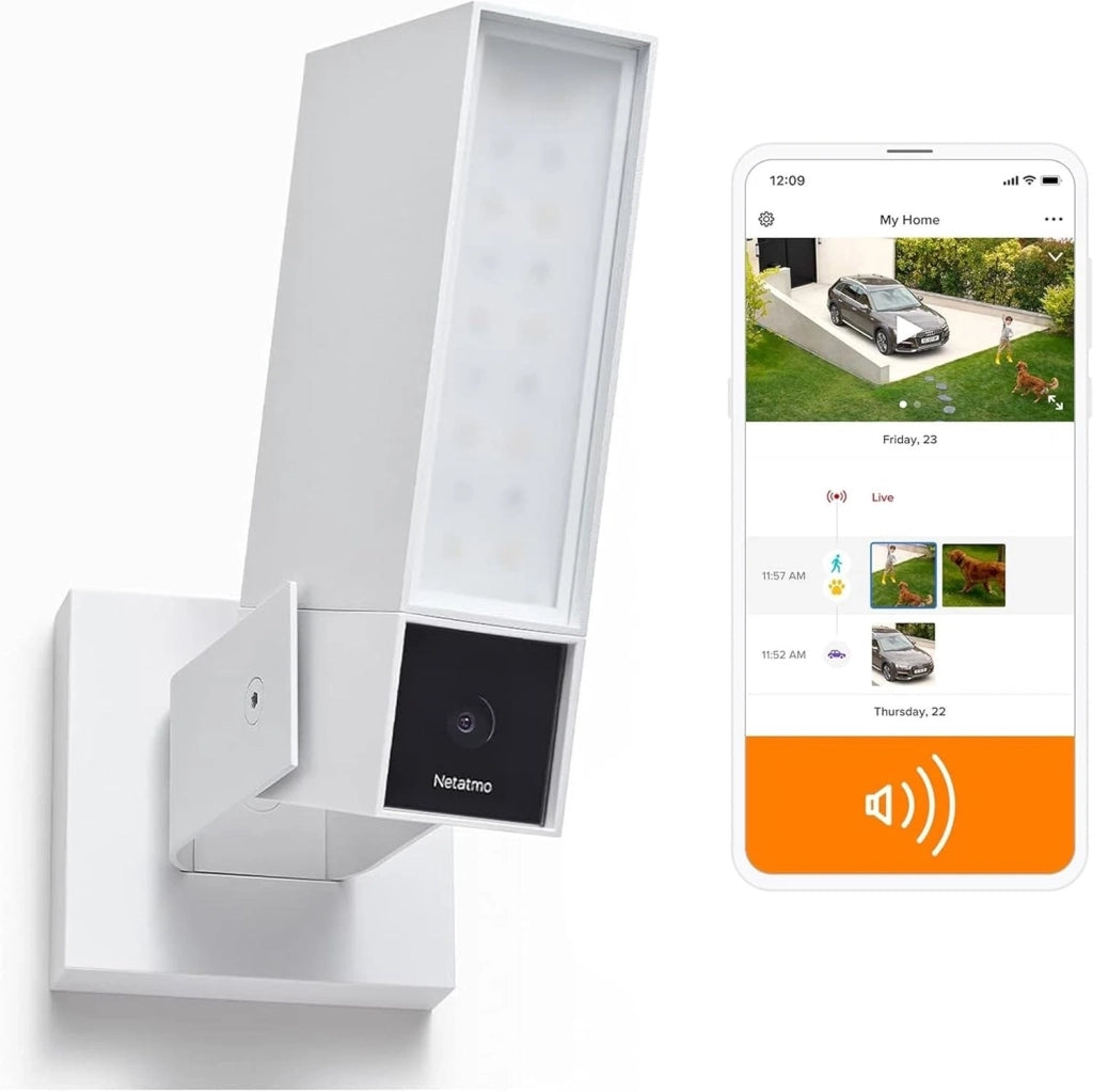 Netatmo New Presence Videocamera Esterna Di Sorveglianza Intelligente con sirena Da 105dB. Wi-Fi