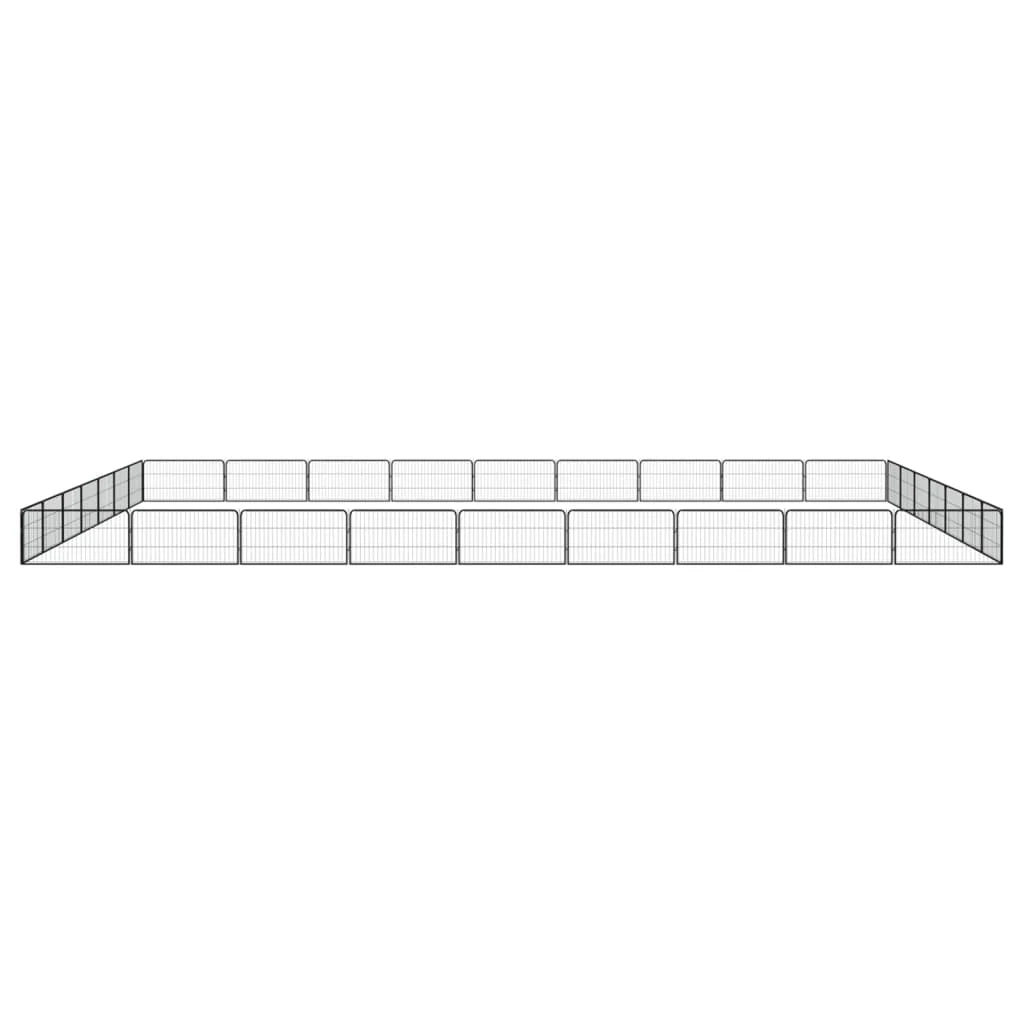 Recinto per cani 32 pannelli 100 x 50 cm acciaio verniciato a polvere nero 02_0043628