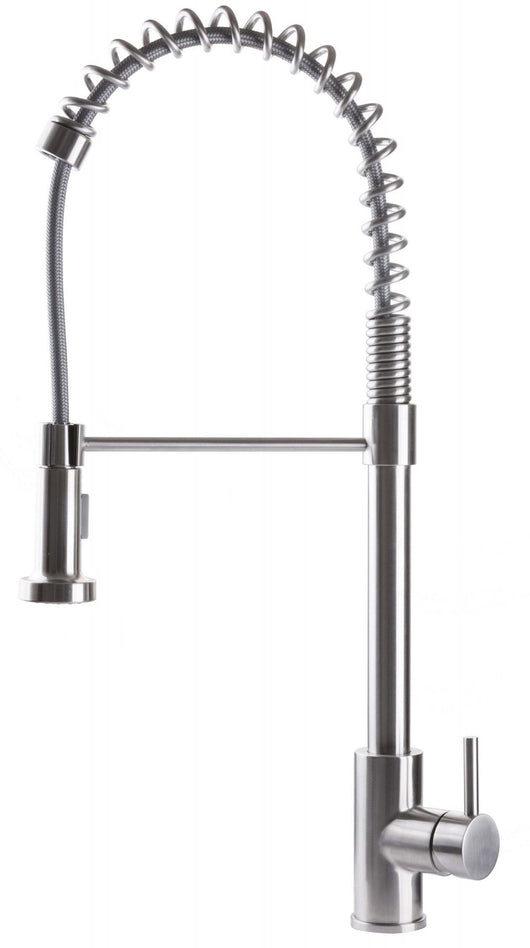 Rubinetto Cucina Miscelatore Monocomando Lavello con Molla Girevole in Acciaio Inox