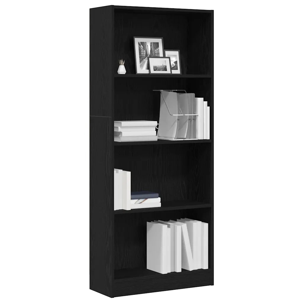 Libreria Rovere Nero 60 x 24 x 143 cm Legno multistrato 862467