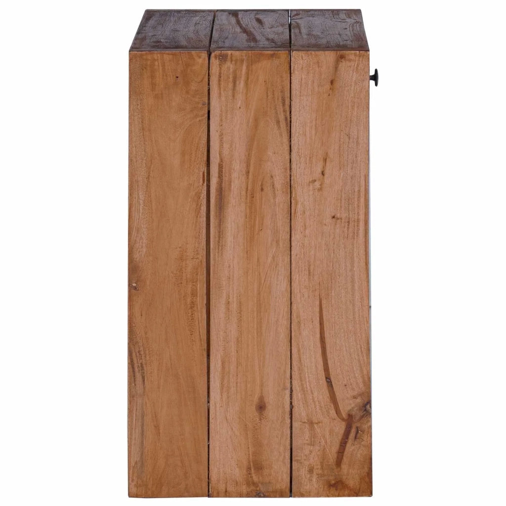 Comodino | Armadio da Notte | Mobiletto da notte Marrone 63 x 30 x 79 cm Legno di Mogano Massello