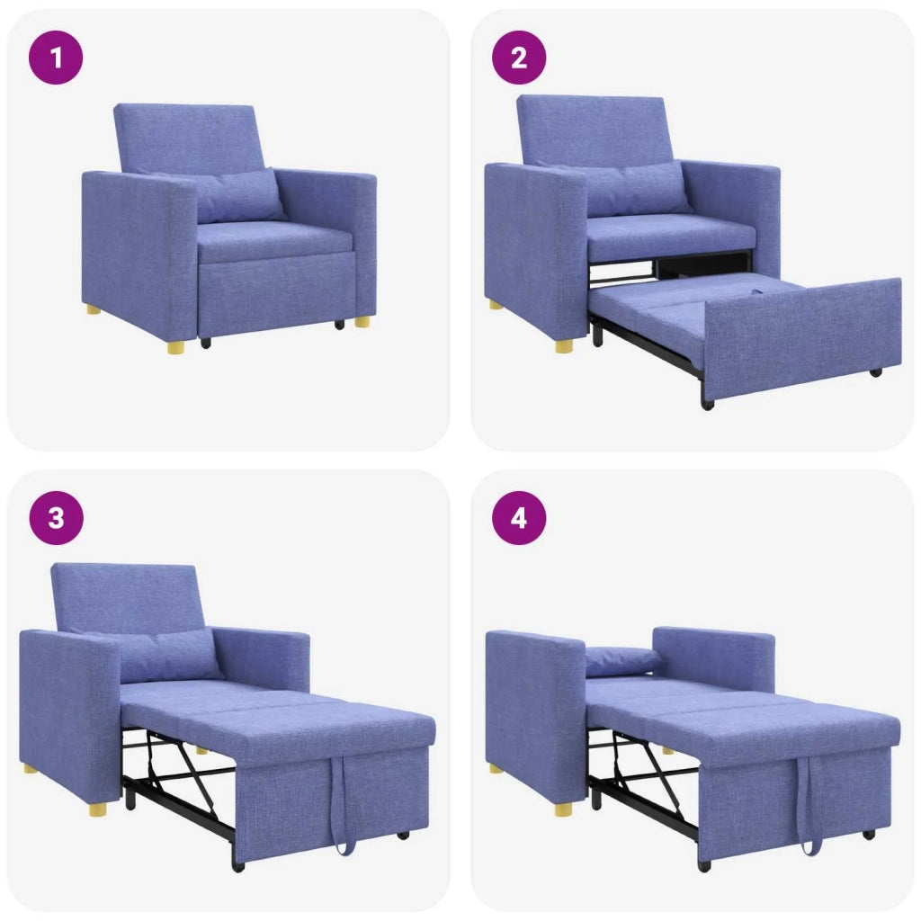Divano letto estraibile singolo Blu Jeans 90 x 165 x 87 cm 42002695