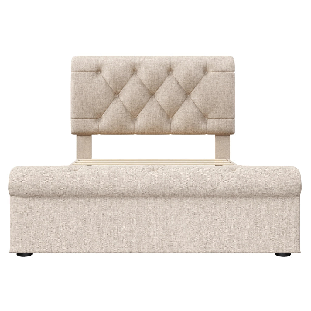 letto singolo metallo e legno naturale 90 x 200 cm