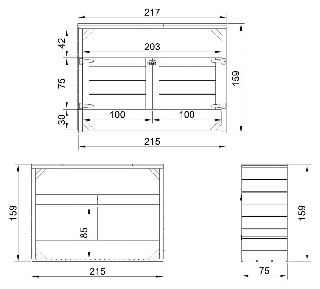 Casetta da giardino per bidoni spazzatura 3x240L - Timbela M982A-TERRA BROWN