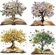 4 Stuks Sticker per Finestra Decorativo con Fiori e Farfalle 16cm