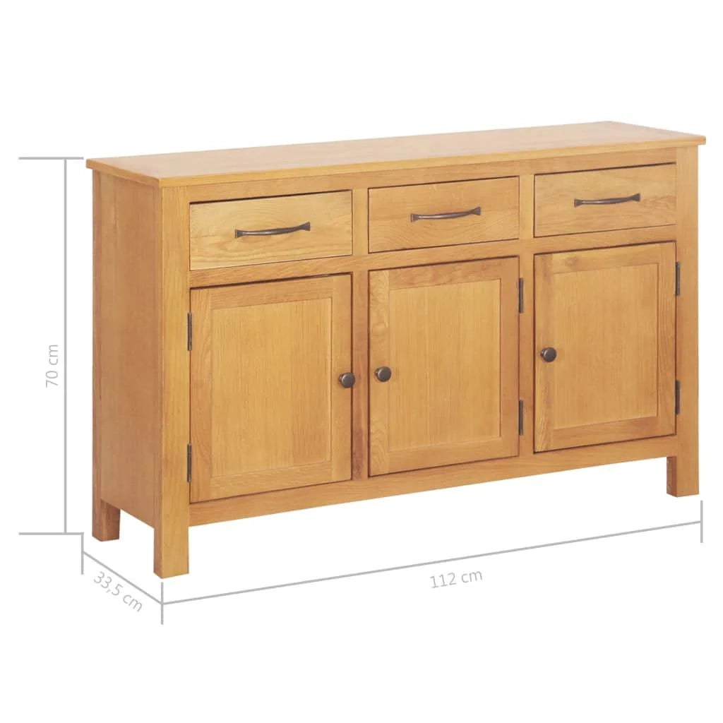 Buffet credenza mobiletto consolle mobile contenitore 112 cm legno massello di rovere 4402269