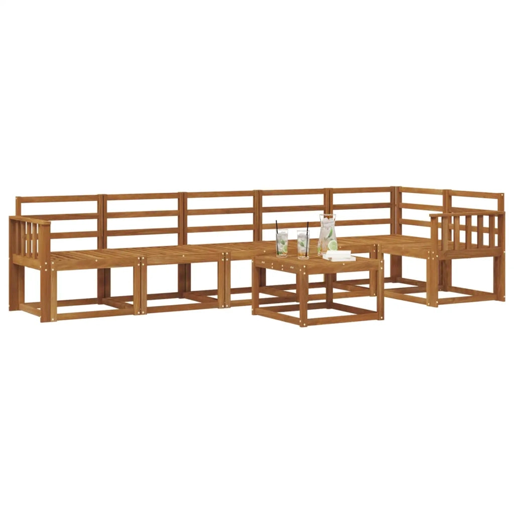 Set di divani da esterno 7 pcs Naturale