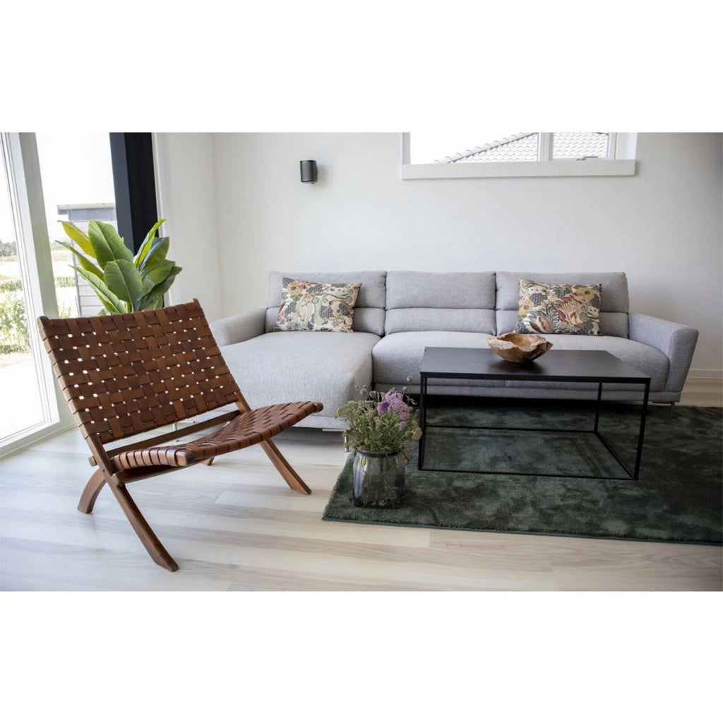 Poltrona Pieghevole Perugia, Marrone, Pelle, 74x66x73 cm