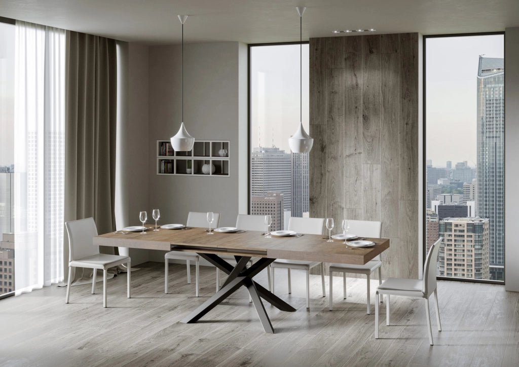 Tavolo allungabile 90x200/460 cm Volta noce telaio Antracite