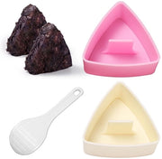 Set per formare Sushi Onigiri - 2 pezzi - Forme di riso - Plastica - 8,5x4cm - Inclusa cucchiaio di riso - Adatto per Bento - Forme di riso per Sushi Onigiri
