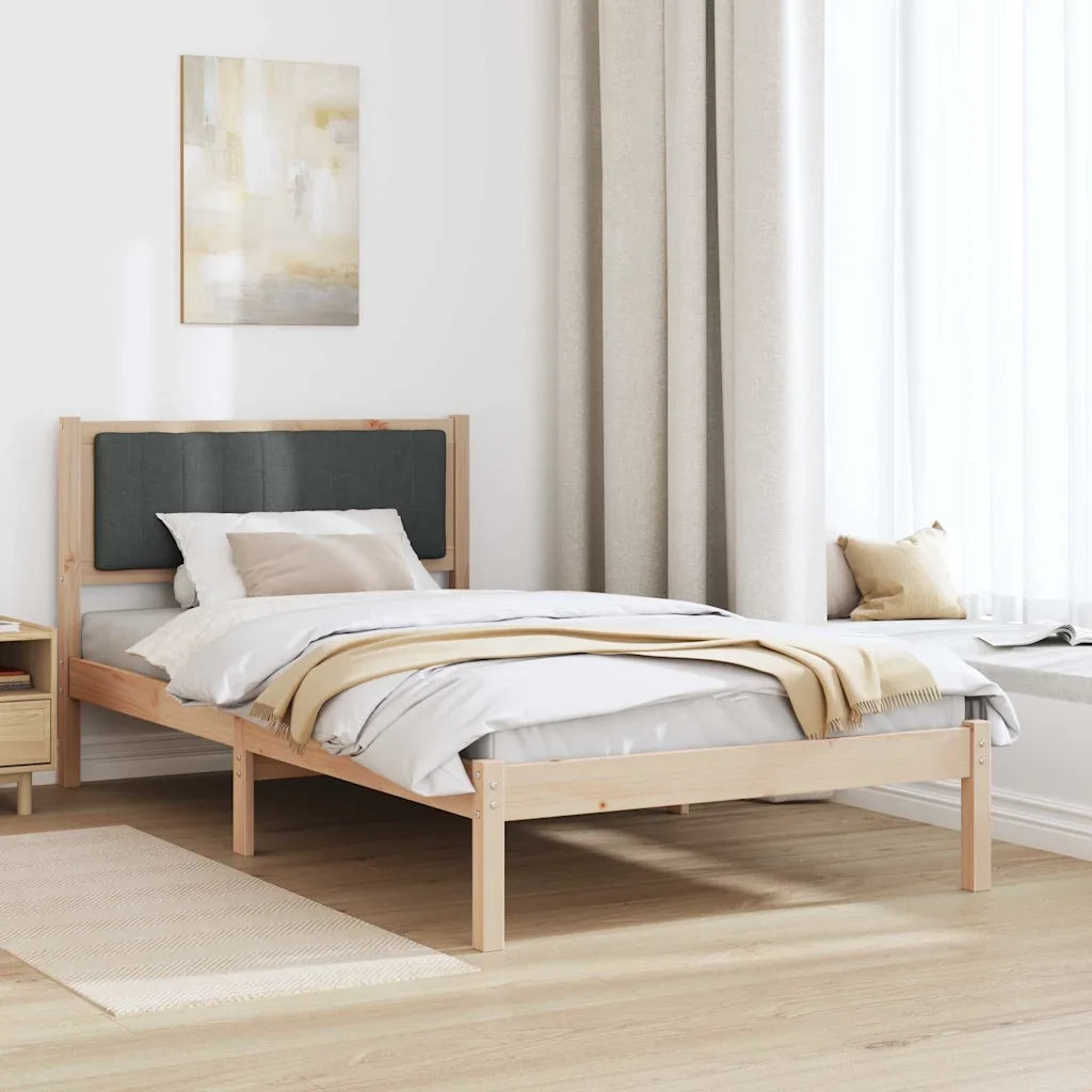 Letto con Testiera Rivestita Grigio scuro 100 x 200 cm 878280