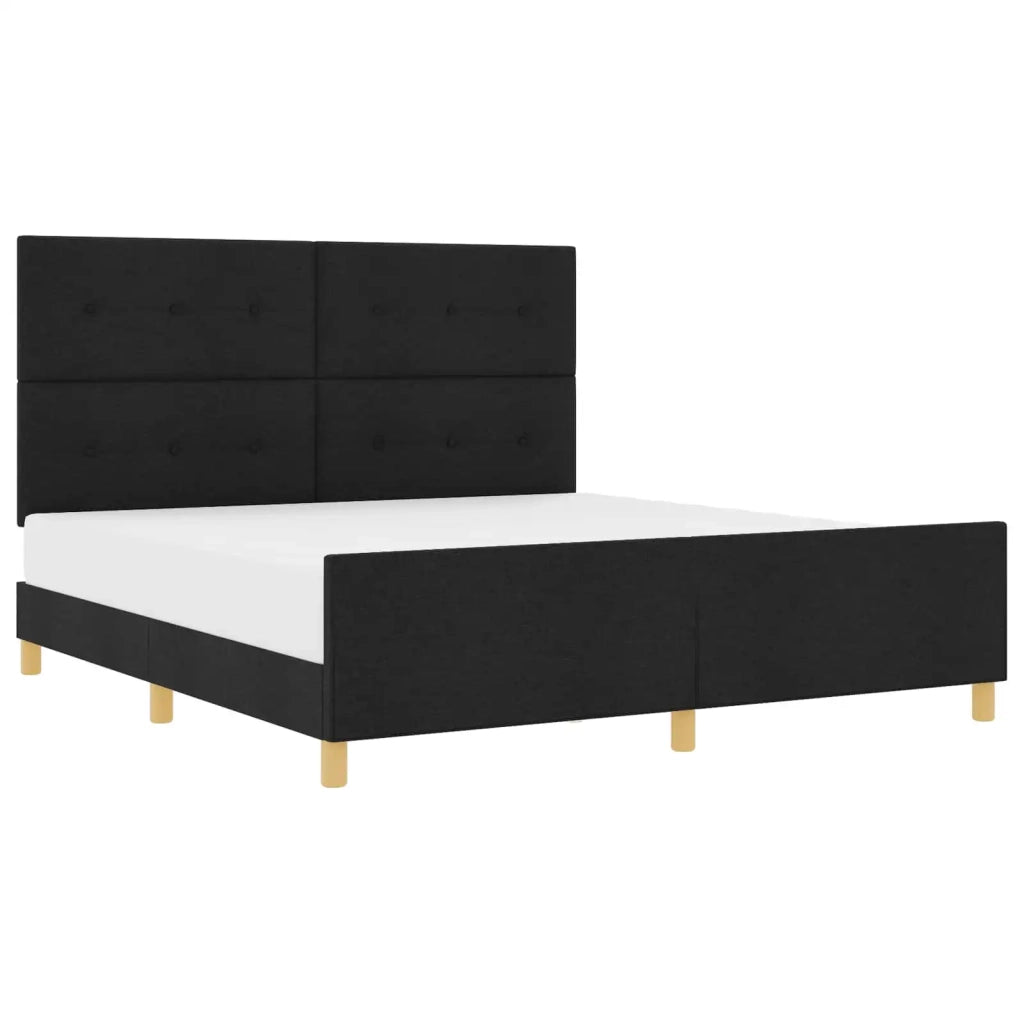 Struttura del letto con testiera Nero 180 x 200 cm Tessuto