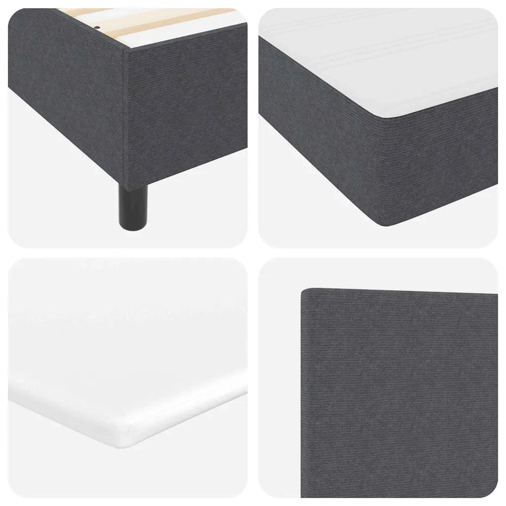 Letto a molle con testiera Grigio Scuro e Bianco 140 x 200 cm 3337516