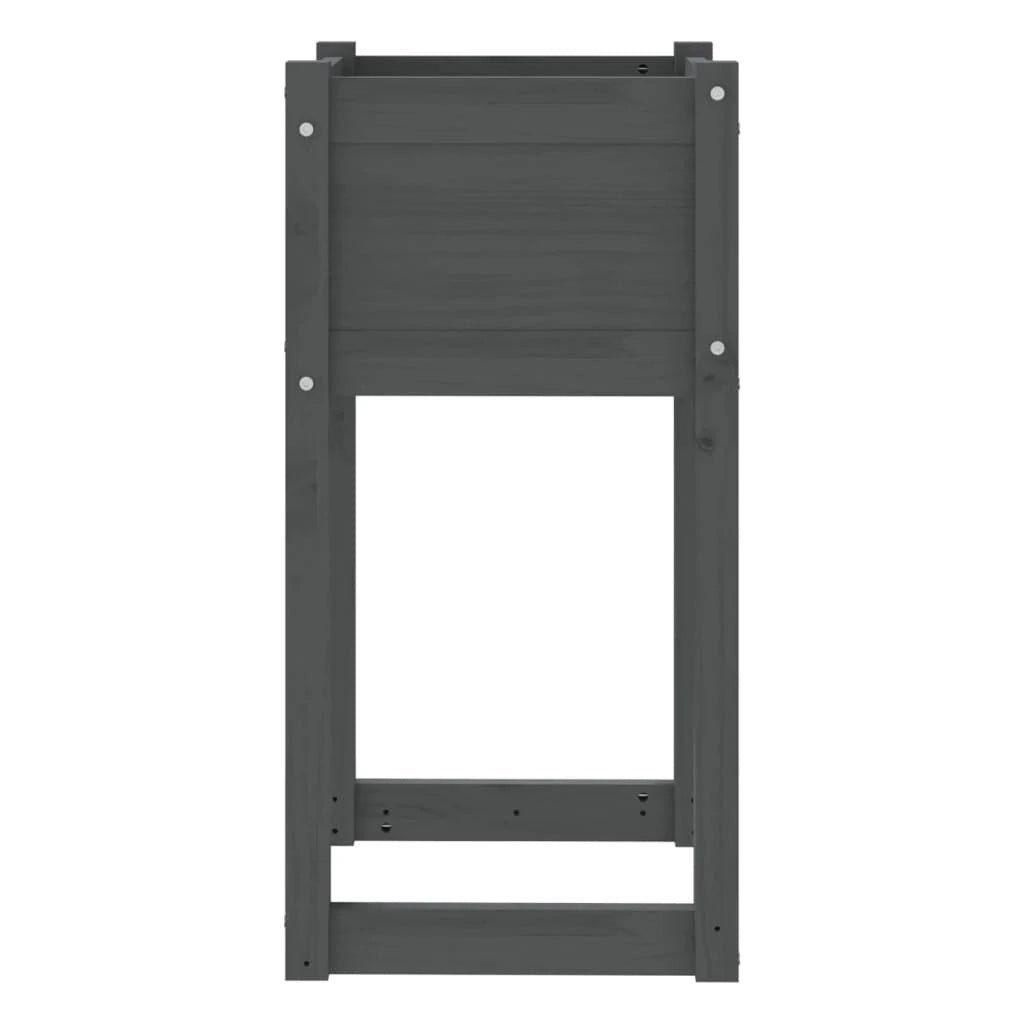 Fioriera rialzata per piante e fiori terrazza giardino 40 x 40 x 81 cm legno massello di pino grigio 02_0037591