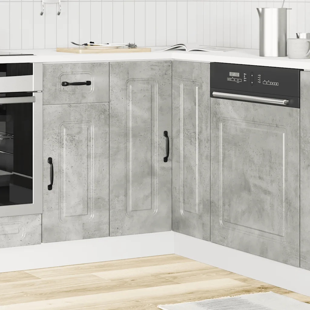 vidaXL Mobile Base ad Angolo Cucina Kalmar Grigio Cemento Truciolato