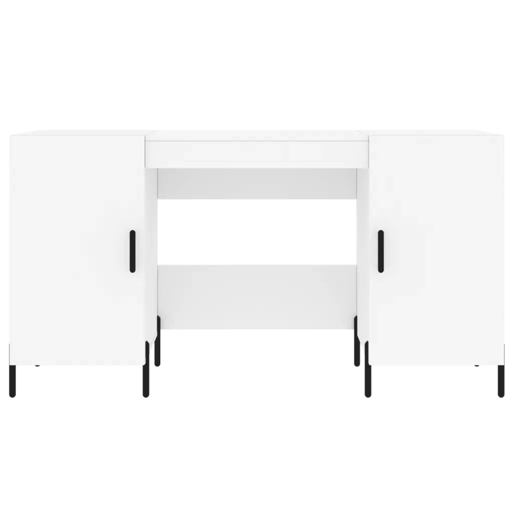 Scrivania Bianca 140x50x75 cm in Legno Multistrato 829556