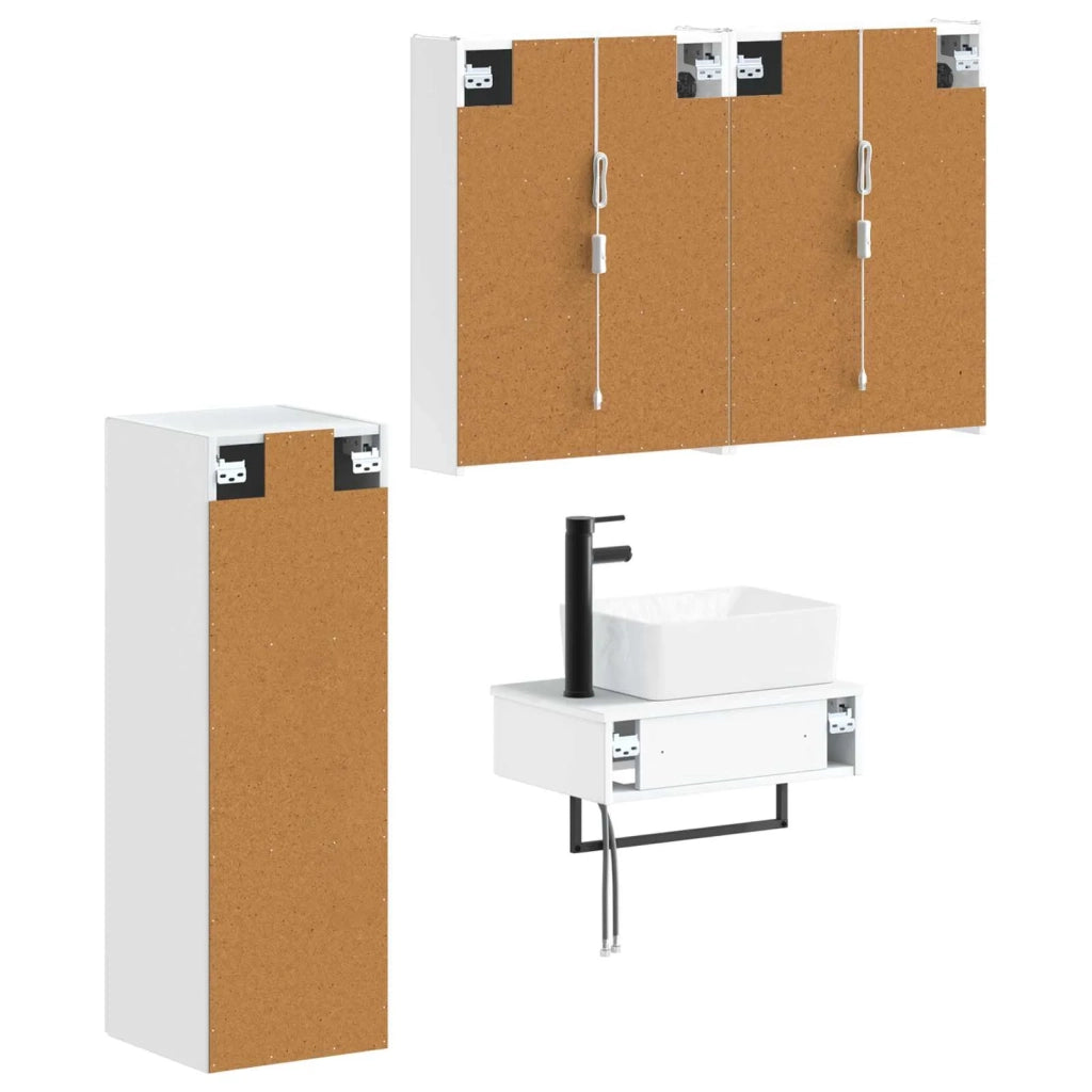 Set di mobili per il bagno 4 pz Bianco 3407399