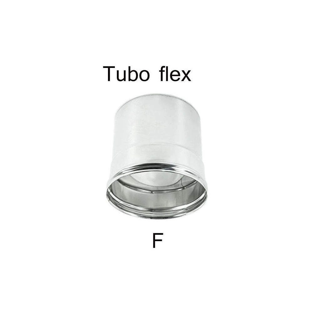 Raccordo inox f da 200mm per collegare tubo flessibile a tubo rigido