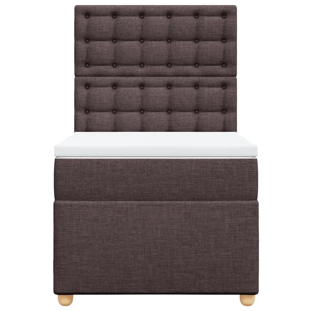Giroletto a Molle con Materasso Marrone Scuro 80x200 cm Tessuto 3291124