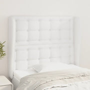 Testiera ad Orecchio-Testata con Orecchie Bianca 93x23x118/128 cm in Similpelle 692389