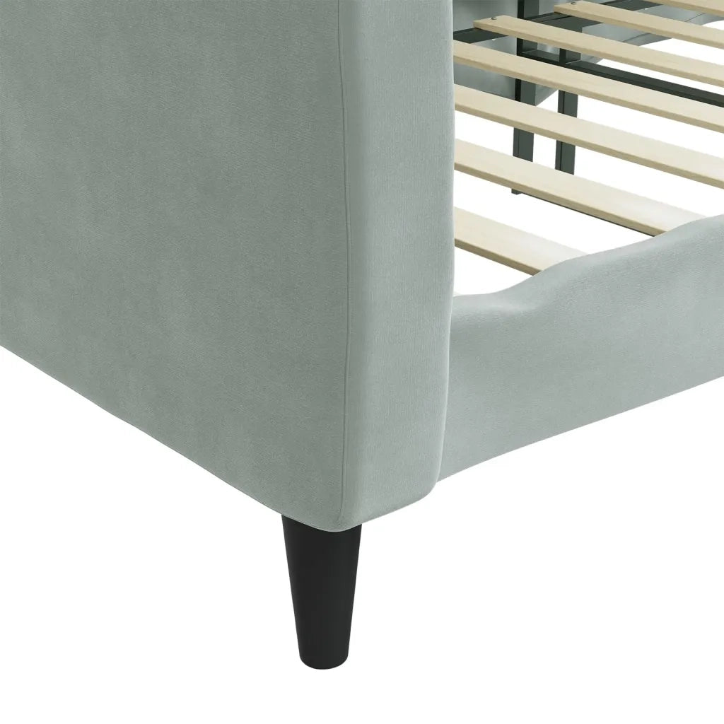Letto da Giorno Grigio Chiaro 90x200 cm in Velluto 354086