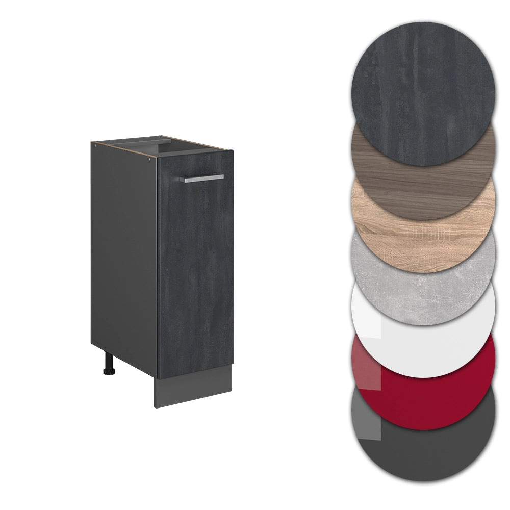 Armadio cucina dispensa alto R-Line Calce nera/Antracite 30 cm PL Marmo Vicco