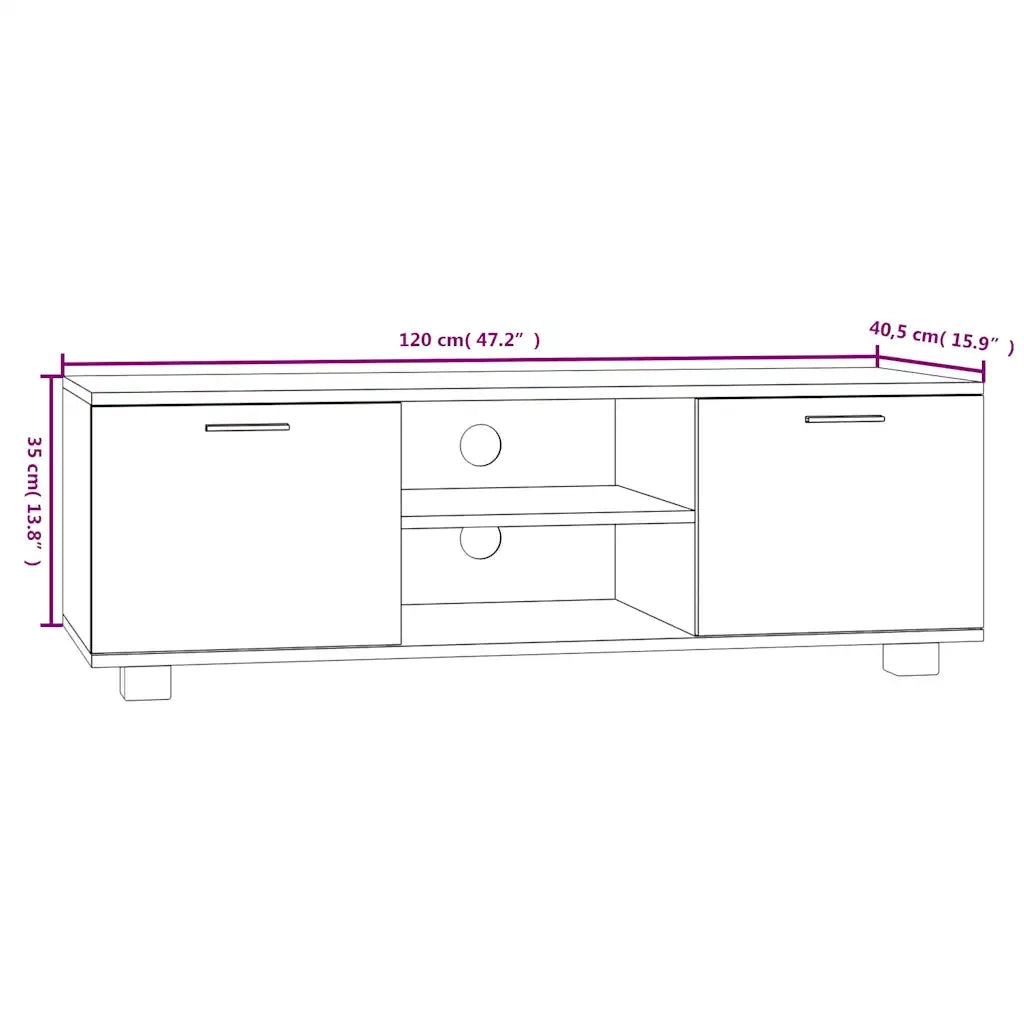Mobile TV Rovere Fumo 120x40,5x35 cm in Legno Multistrato cod mxl 16040