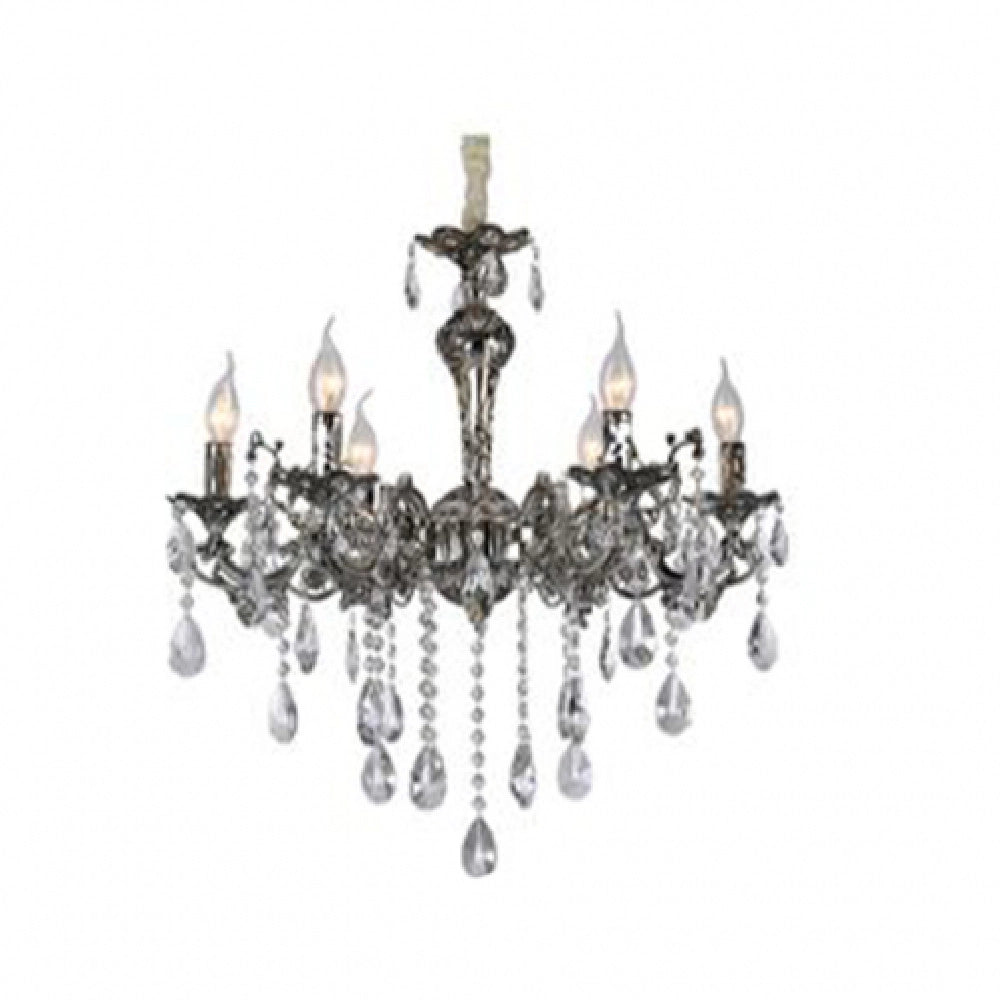 Trade Shop - Lampadario Da Soffitto Design Classico 6 Bracci Con Pendenti Attacco E14 A03-6 -