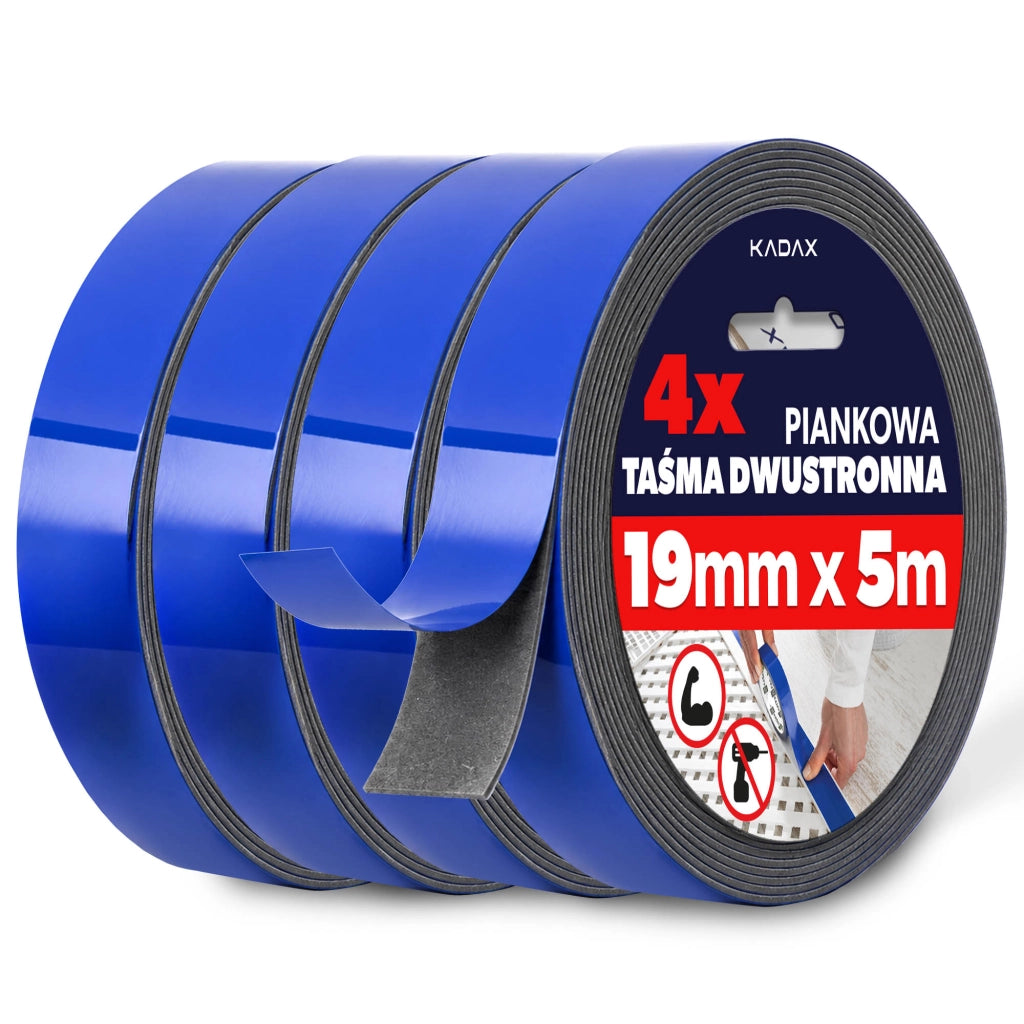 KADAX Dwustronna taśma piankowa PE 19mm x 5m P1437