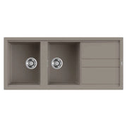 Lavello Elleci Incasso 2 vasche 116x51 Best 500 Keratek Plus Grigio Dove Grey LKB50093